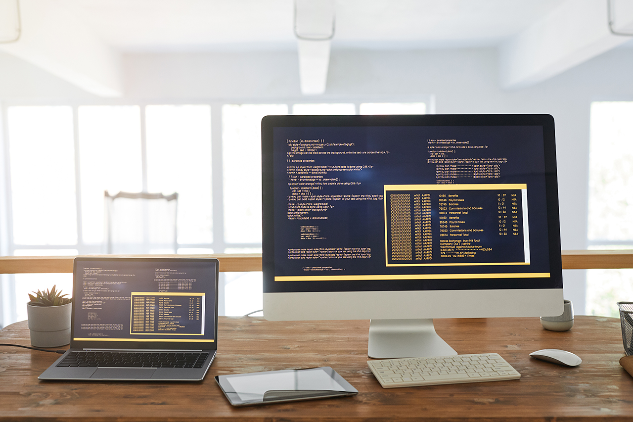 Software Programming Background imac mockup